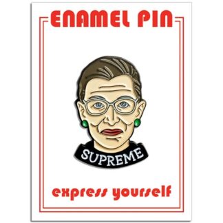 Enamel pin featuring a stylized portrait with 'SUPREME' and 'express yourself' text.