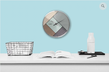 Geometric Wall Clock - Silver