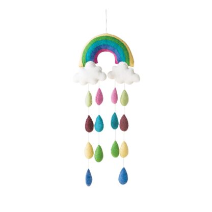 Wool Felt Rainbow & Raindrops