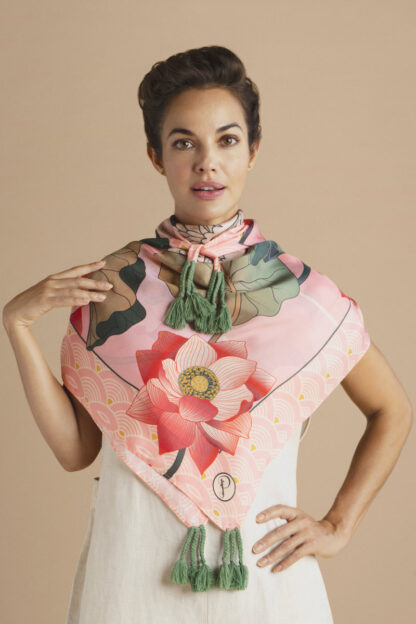 Crane At Sunrise Silk Scarf
