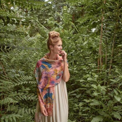 Woodland In Petal Linen Scarf - Image 2