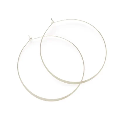 Thin Classic Silver Hoops