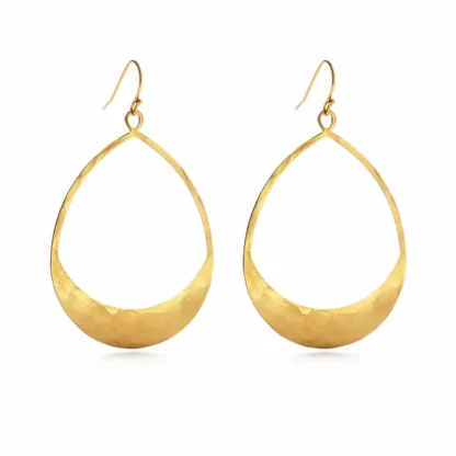 Hammered Brass Teardrop Earrings