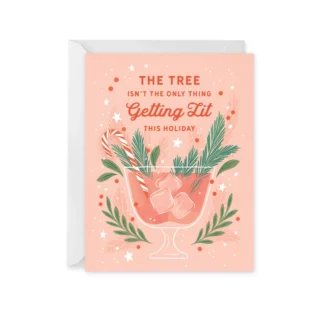 Pink greeting card with a sloth hugging a tree and a touching message.