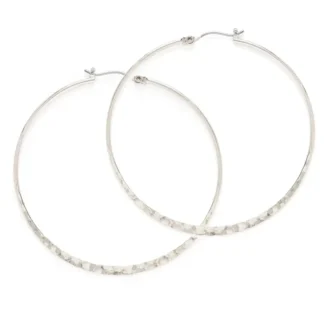 Hammered Silver Hoops