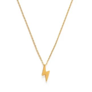 Gold lightning bolt pendant necklace