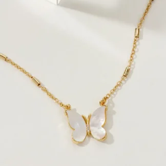 Mother Of Pearl Butterfly Necklace