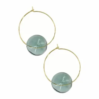 Cyan Glass Hoops