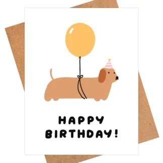 Dachshund Balloon Card
