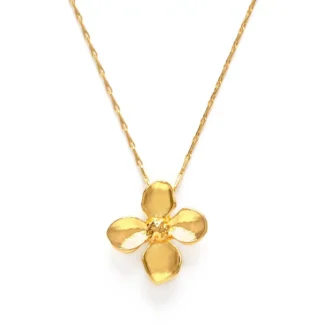 Gold flower pendant necklace