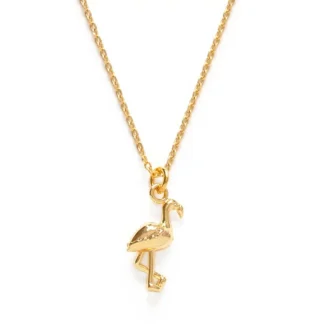 Gold flamingo pendant necklace