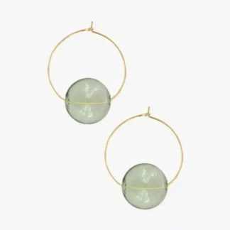 Green Glass Hoops